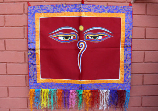 Wisdom Buddha Eyes Embroidery Wall Hanging - nepacrafts
