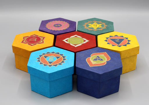 Seven Chakra Healing Singing Bowls Gift Box Set - nepacrafts