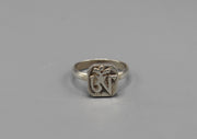 Tibetan Om Letter Sterling Silver Finger Ring - nepacrafts