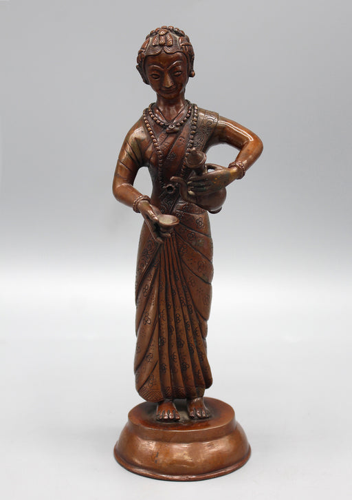 Beautiful Newari Katamari Copper Statue - nepacrafts