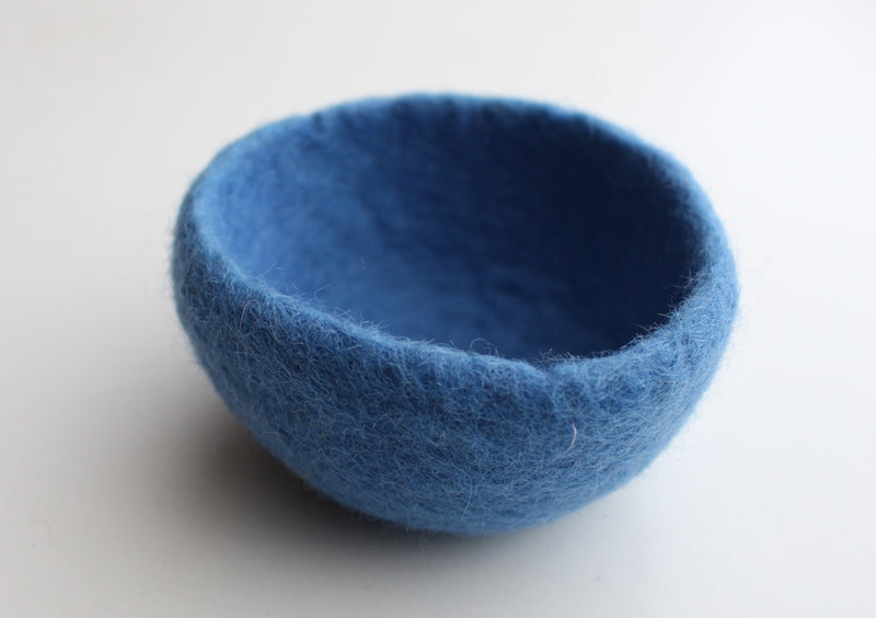 3.5" Hand Felted Colorful Jewelry Collector Felt Bowls - nepacrafts