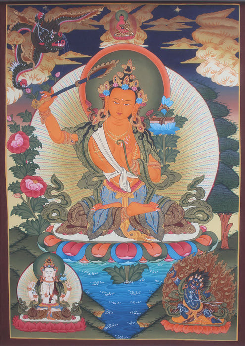 Manjushree Buddhist Thangka 71X50cm