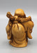 Brown Laughing Buddha with Fan Resin Statue - nepacrafts
