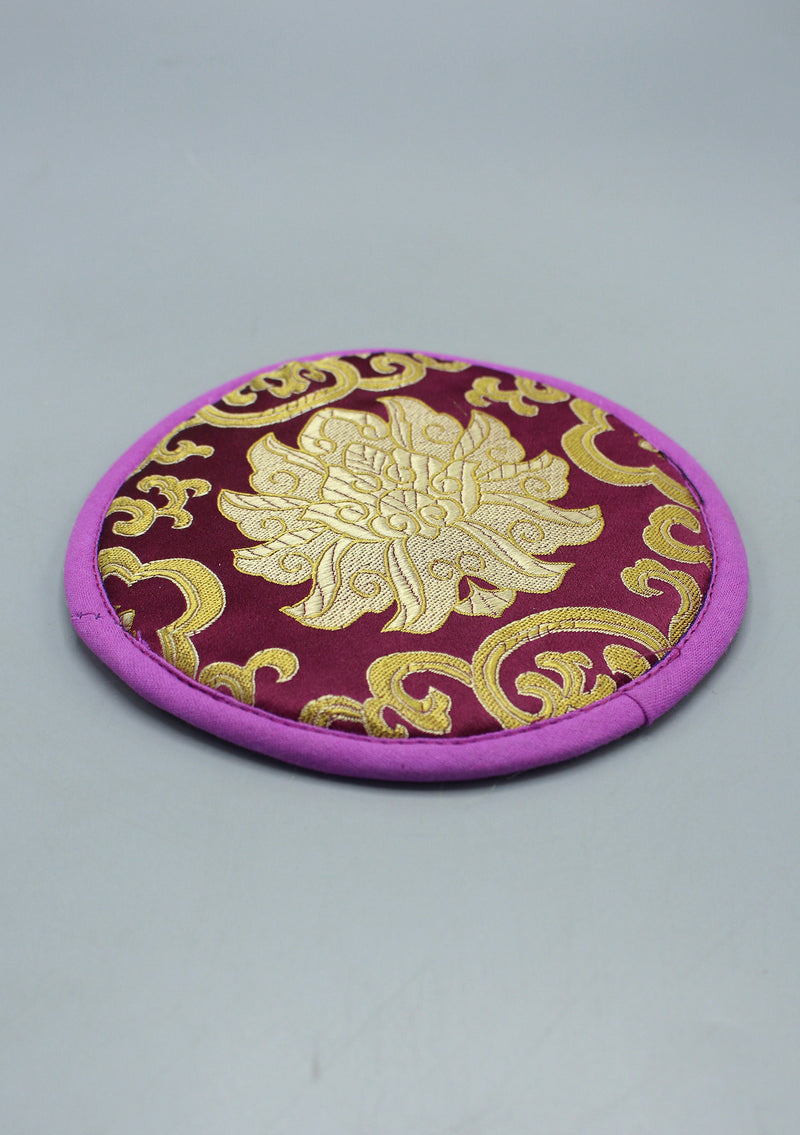 Brocade Lavender Lotus Singing Bowl Cushion