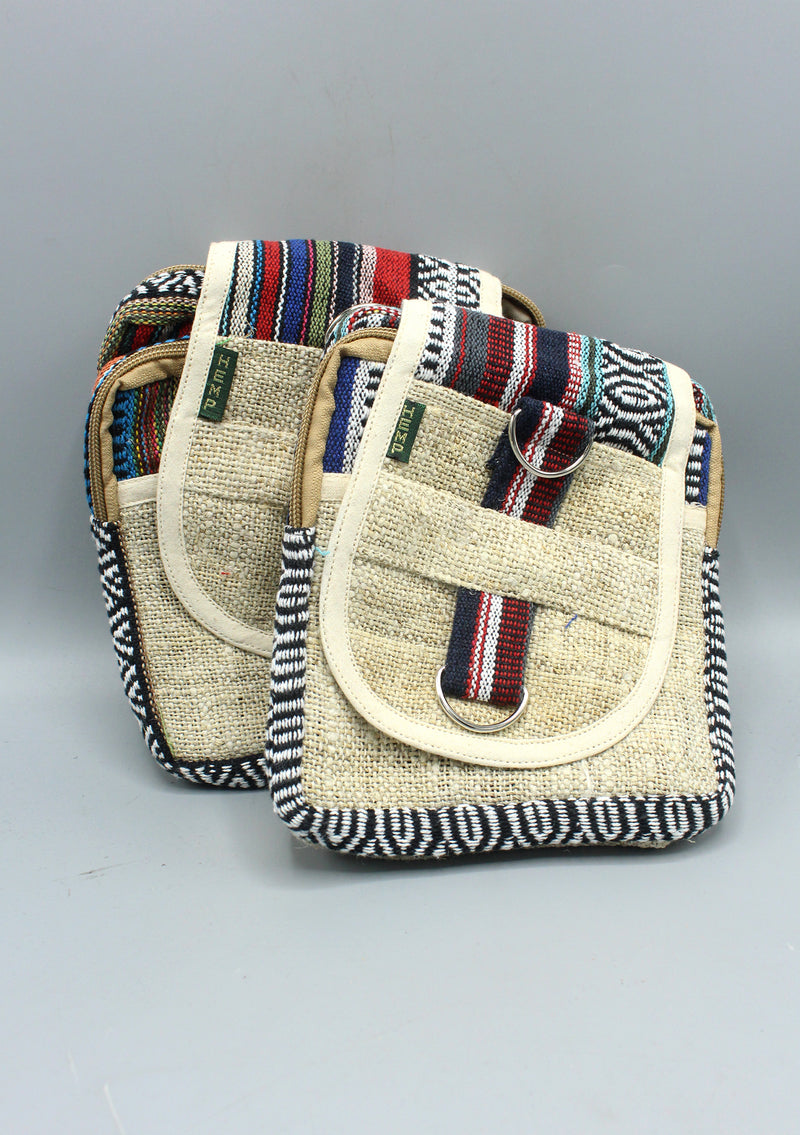 Natural Hemp and Cotton Mix Mini Cross Body Bag