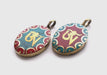 Oval Tibetan Kalachakra, Om and Buddha Eyes Pendant - nepacrafts