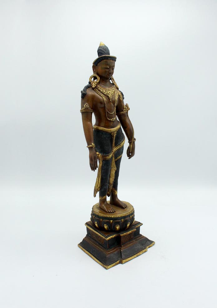 Copper Oxidized Standing Tara Statue 17 Inch