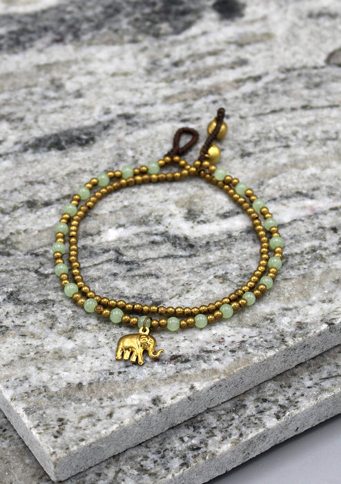 Elephant Charm and Colorful Beads Women's Anklet - nepacrafts