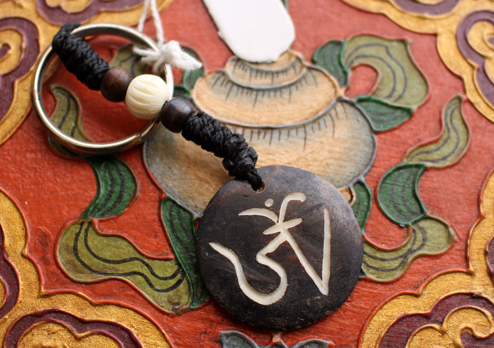Handcarved Bone Key Chain from Nepal - nepacrafts