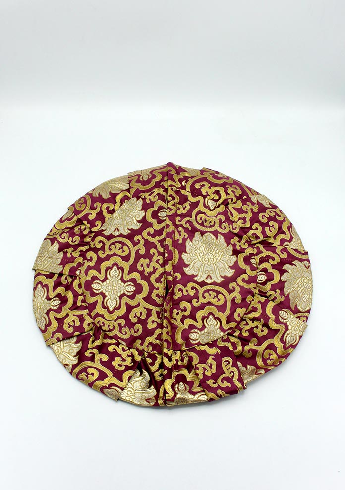 Serenity Zafu  Meditation Cushion Cover Red Brocade