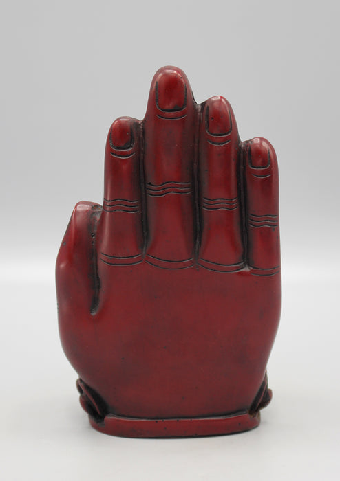 Blessing Palm  Maroon Buddha Resin Statue - nepacrafts