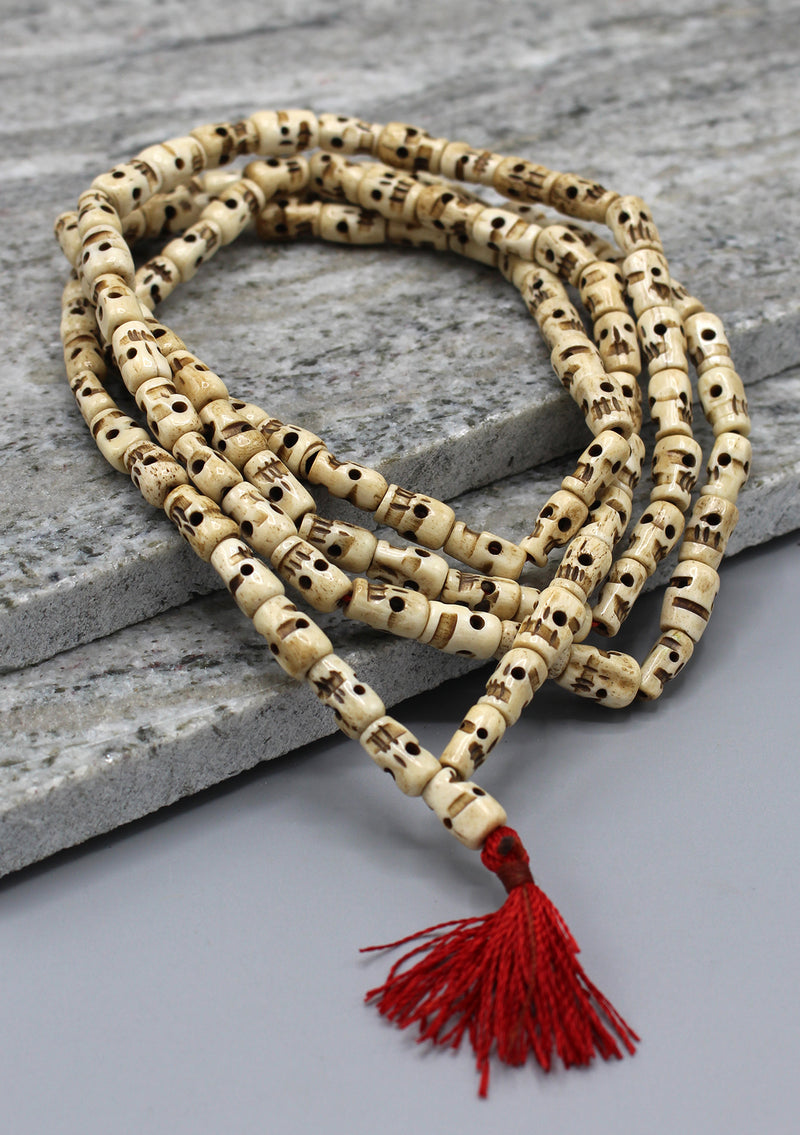 Traditional Offwhite Skull Prayer Mala