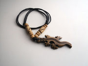 Handcrafted Bone Pendant Necklace-Crocodile - nepacrafts