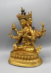 Tibetan Buddhist Namgyalma Gold Plated Statue - nepacrafts