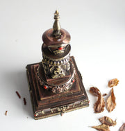 Copper Buddha Stupa with Incense Burner - nepacrafts