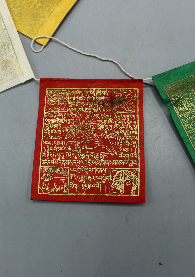 Tibetan Prayer Flags Windhorse from Handmade Lokta Paper