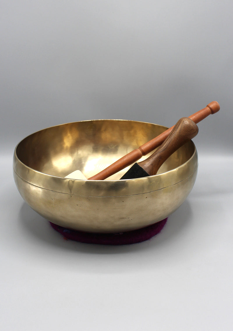 Hand Hammered Plain Large Tibetan Singing Bowl 11.5"