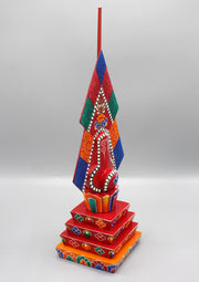 Handpainted Buddhist Ritual 100 Deities Wooden Torma - nepacrafts