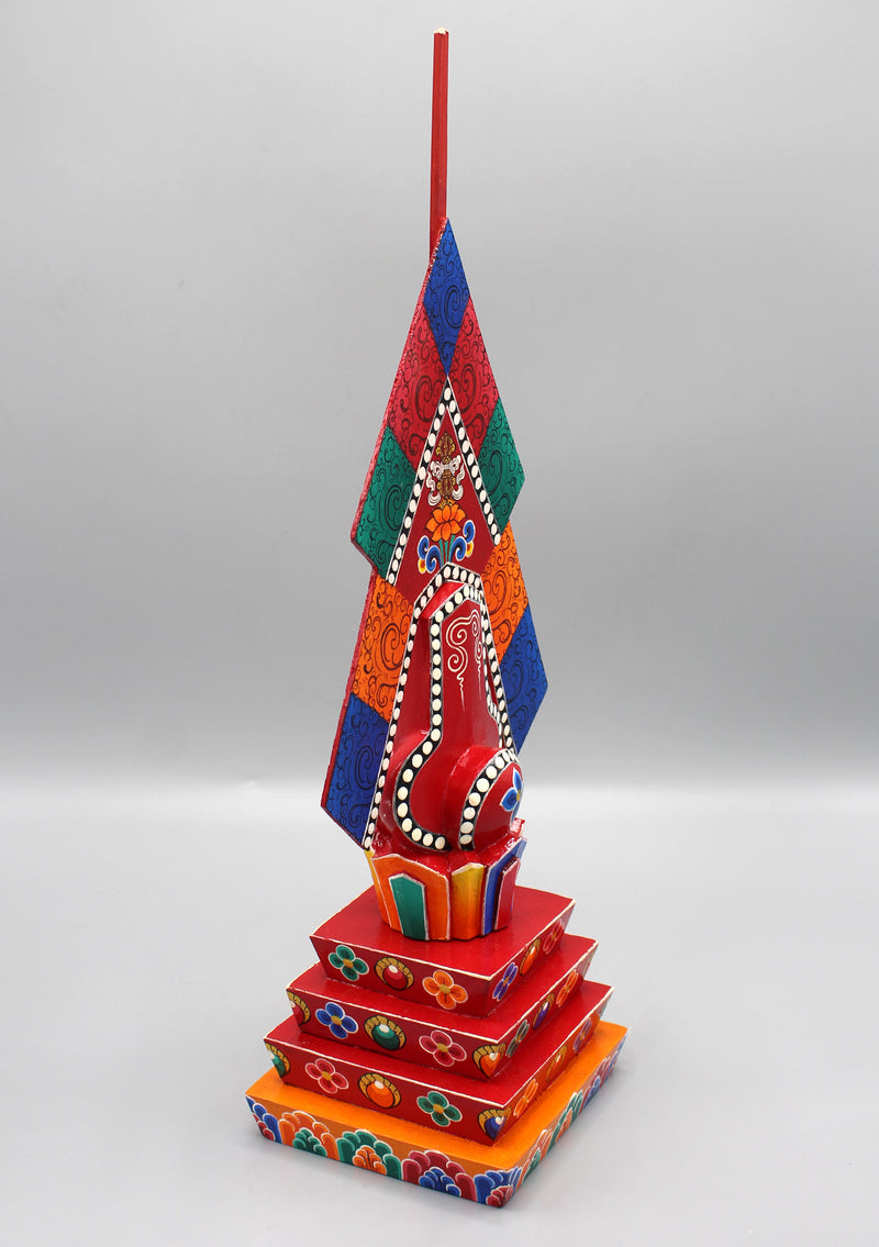 Handpainted Buddhist Ritual 100 Deities Wooden Torma - nepacrafts