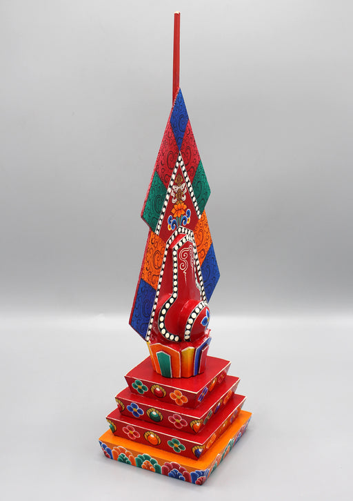 Handpainted Buddhist Ritual 100 Deities Wooden Torma - nepacrafts