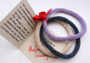 Shiney Beads Nepalese Roll on Bracelet-Set of Three - nepacrafts