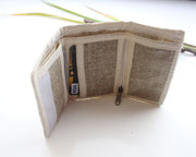 Natural Soft Hemp Tri Fold Off White Wallet - nepacrafts