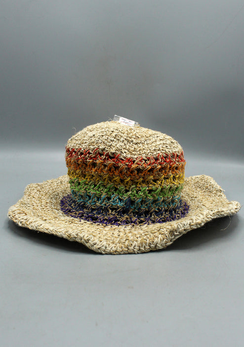 Earthy Hemp Sun Hat with mixed color lining