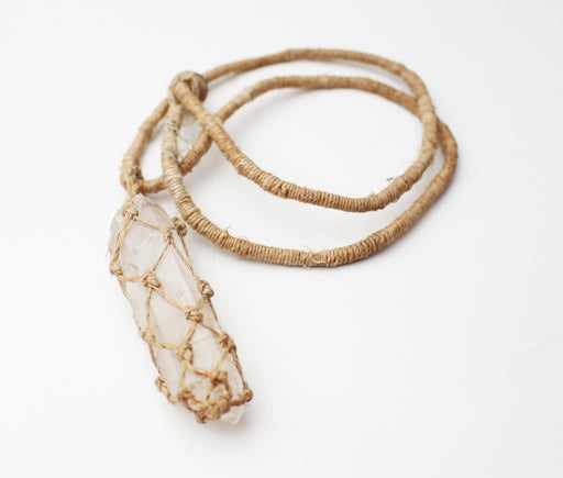 Clear Crystal Pointed Stone Pendant Necklace - nepacrafts