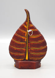 Bodhi Leaf Meditating Buddha Maroon Statue - nepacrafts