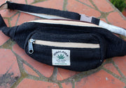 Black Hemp Fanny Pack, Hemp Waist Utility Belt, Hemp money bag - nepacrafts
