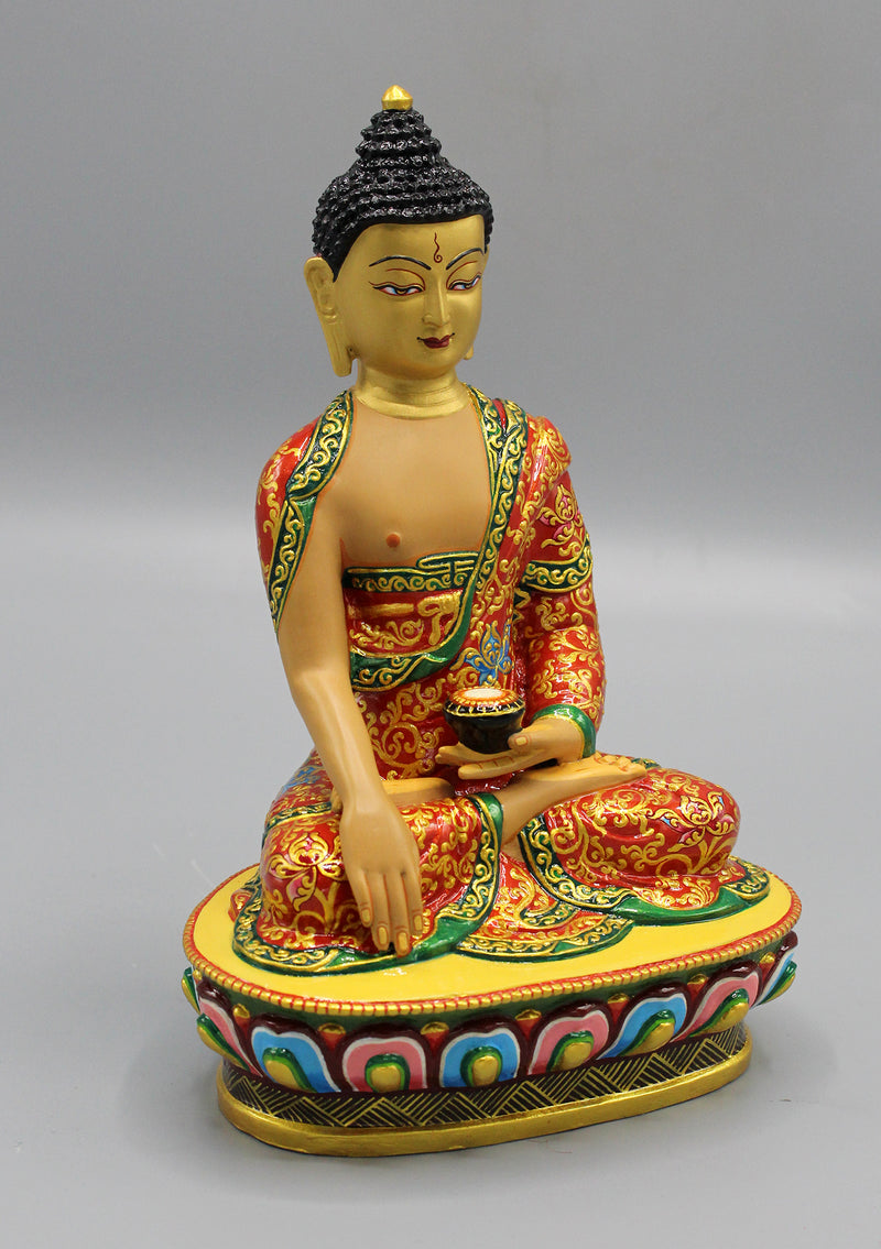 Hand Painted Gold Plated Shakyamuni Buddha Statue