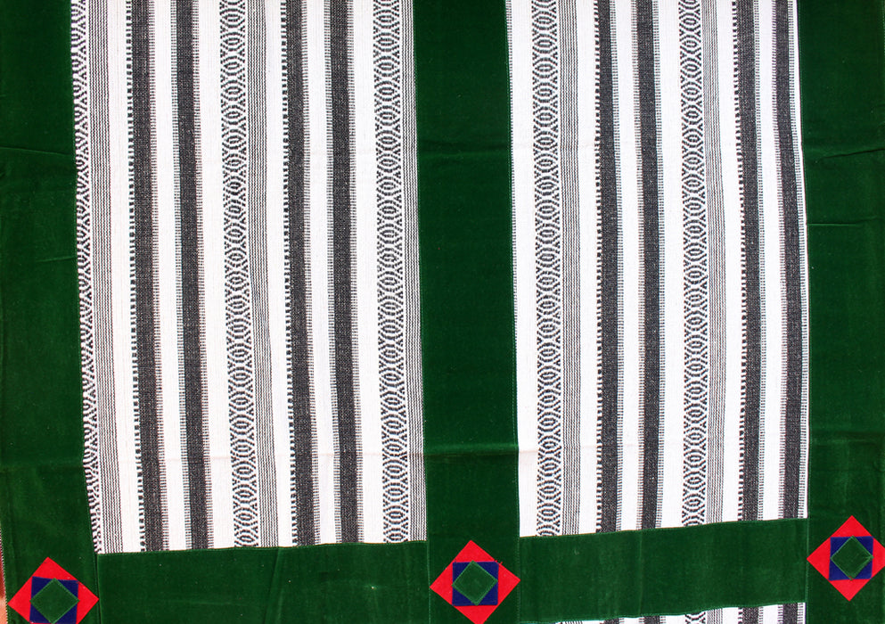 Hand Woven Bhutanese Fabric with Velvet Border Door Curtain Cover - nepacrafts