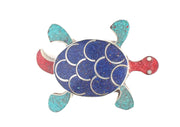 Inlaid White Metal Turtle Pendant - nepacrafts