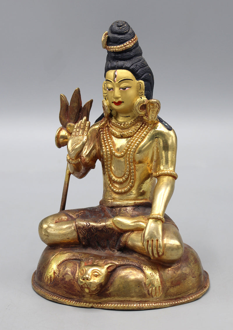Gold Plated Hindu Lord Shiva Statue