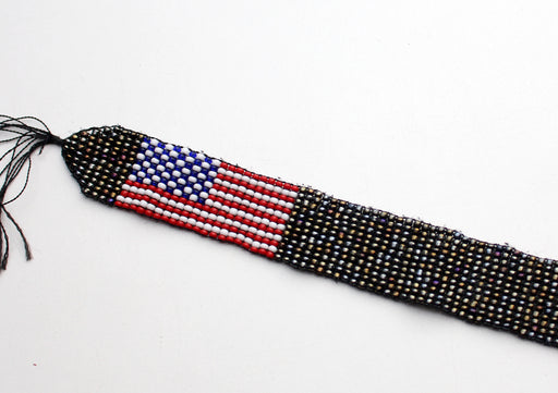 American Flag Shiney Glass Beads Unisex Bracelet - nepacrafts
