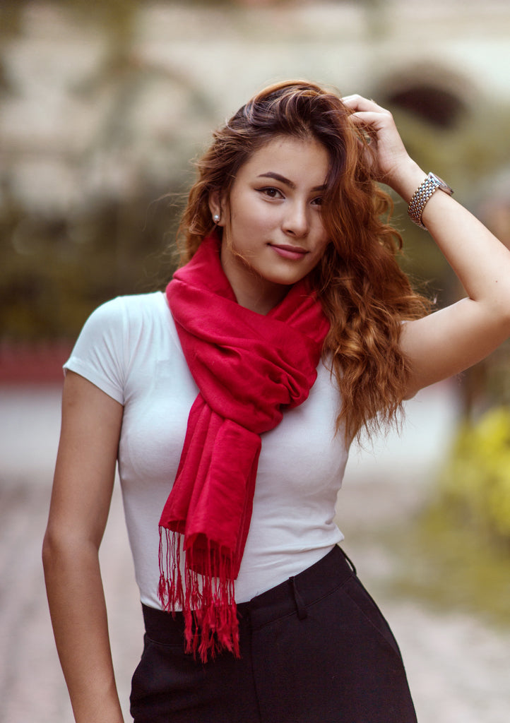Monk Red Water Pashmina Shawl - nepacrafts