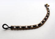 Black and White Glass Beads Handwoven Teen Anklet - nepacrafts