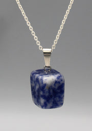 White and Blue Lapis Square Pendant - nepacrafts