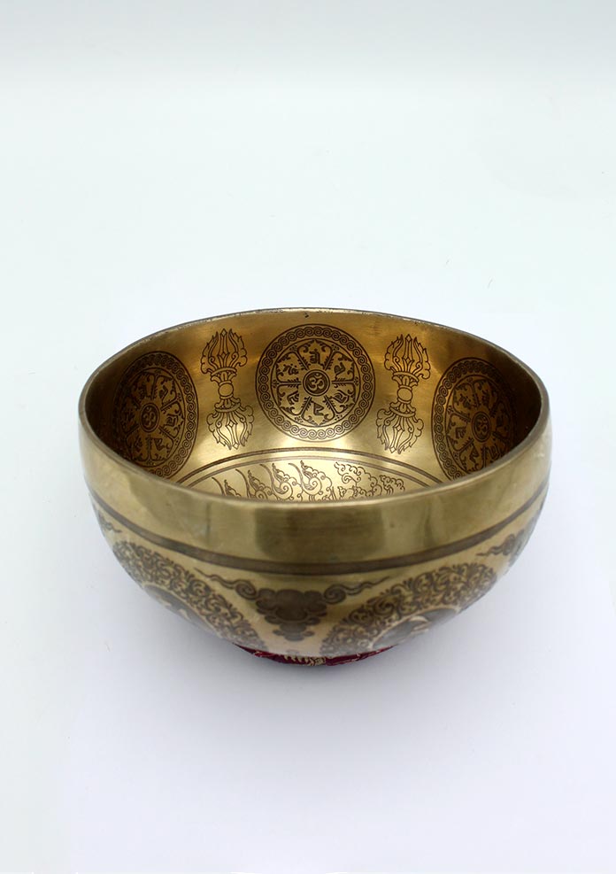 Medicine Buddha Dorjee Etched Fine Arts  Singing Bowl- 6 inch