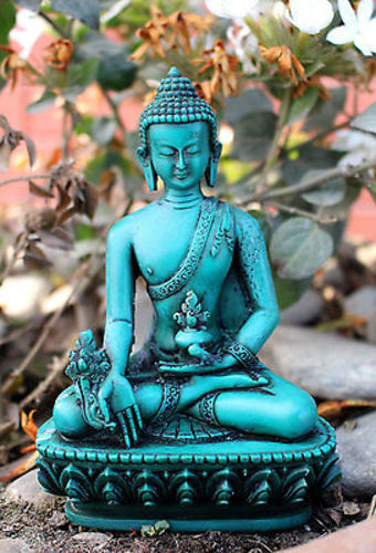 Green Medicine Buddha Statue-Resin Healing Buddha Statue 5"