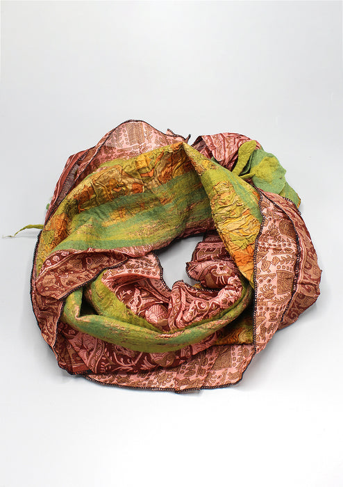 Green and Brown Trendy Felt Wool Scarf