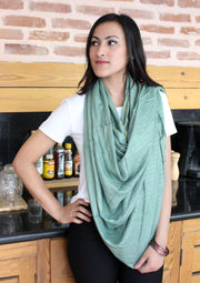 Light Green Cotton Plain Jari Scarf From Nepal - nepacrafts