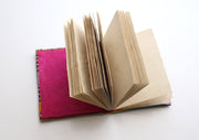 Bhutanese Fabric Hard Cover Thick Lokta Paper Journal Book with Tibetan Om - nepacrafts