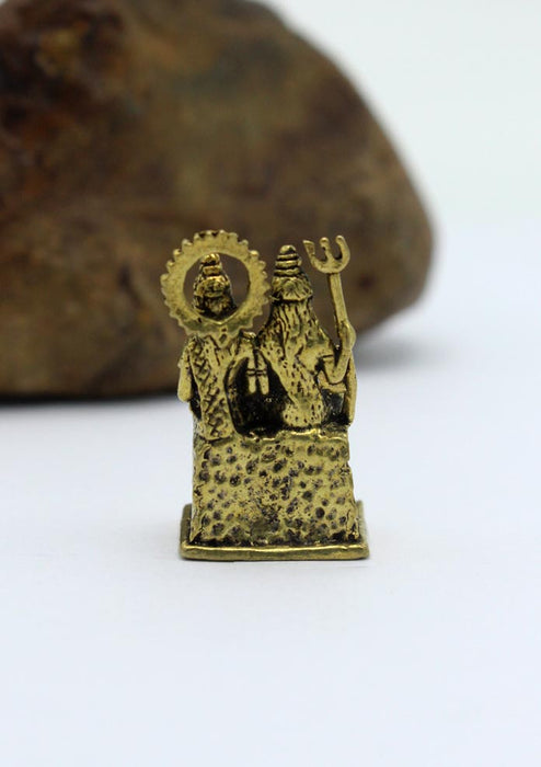Mini Brass Shiva, Parvati and Ganesh Statue