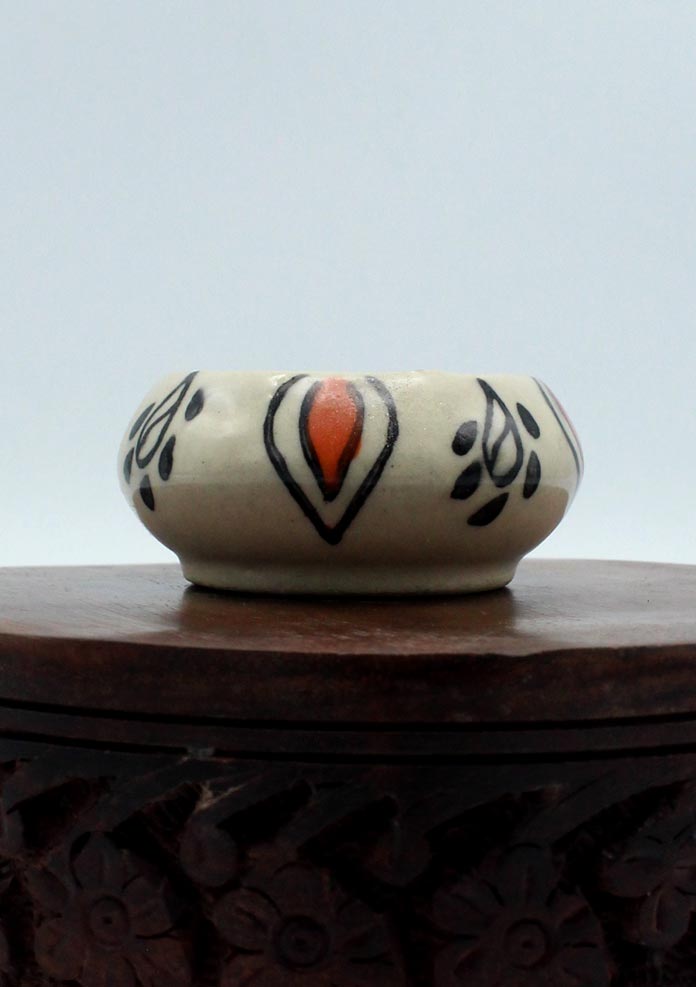 Leaf Pattern Ceramic Incense Burner