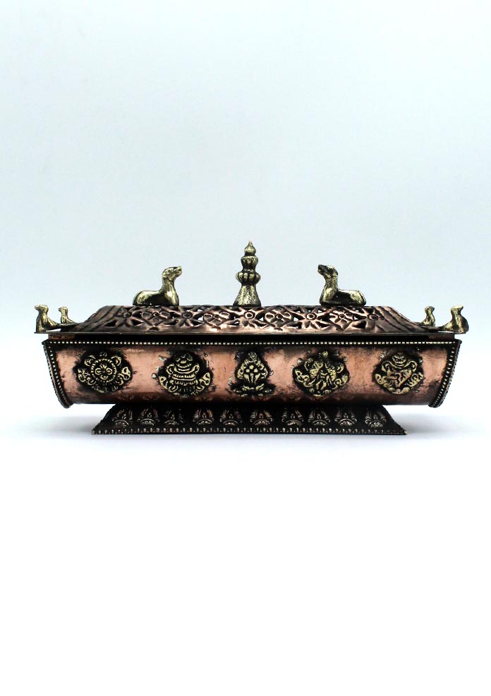 Tibetan Eight Auspicious Symbols Potala Copper Incense burner