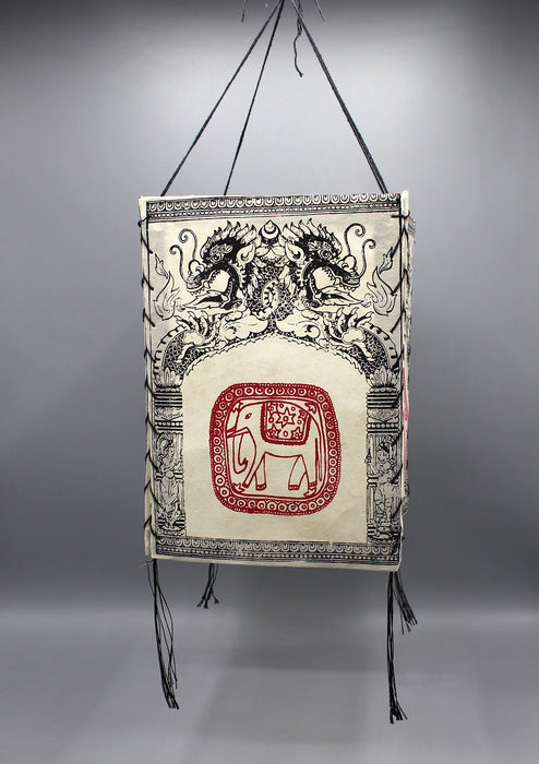 Elephant Printed Lokta Paper Lamp Shade