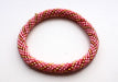 Dark Peach Gold Beads Crocheted Roll On Bracelet RB036A - nepacrafts