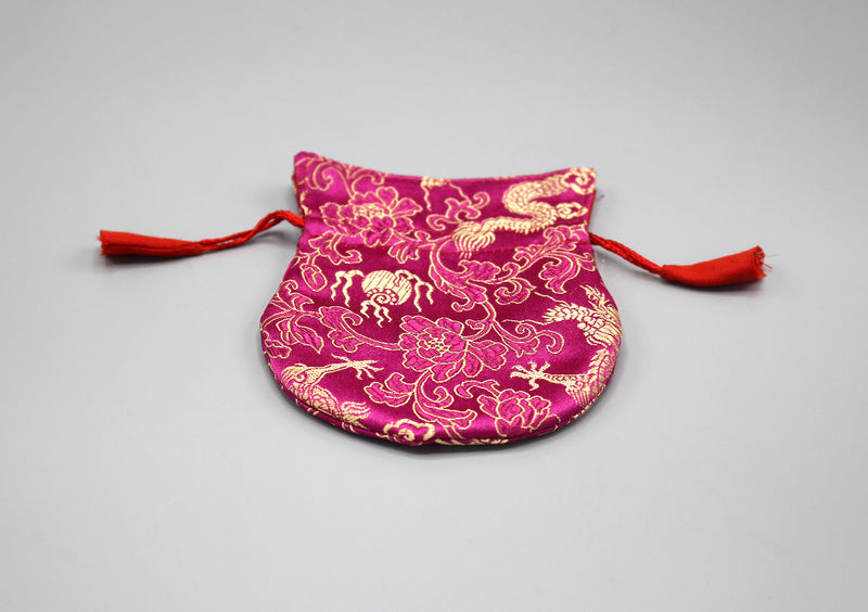 Silk Brocade Prayer Beads Mala Bag - nepacrafts
