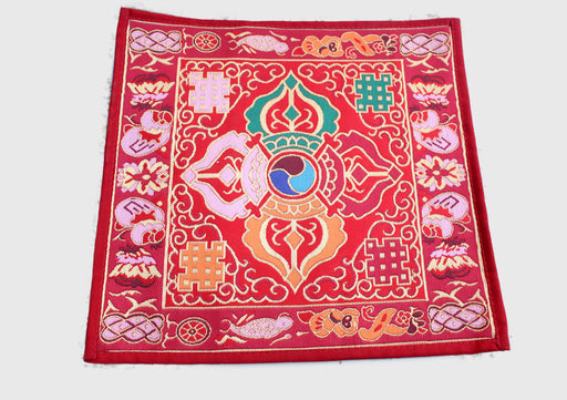 Double Dorjee Brocade Religious Altar Table Cloth - nepacrafts